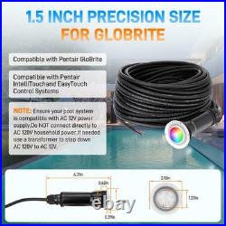 100FT 1.5 Inch LED Pool Light For Pentair GloBrite 12 V 18W Color-Changing IP68