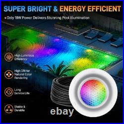 100FT 1.5 Inch LED Pool Light For Pentair GloBrite 12 V 18W Color-Changing IP68