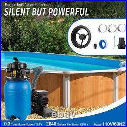 10 Sand Filter Above Ground with 1/3HP Pool Pump 2640GPH Pool Up to 10000Gallon