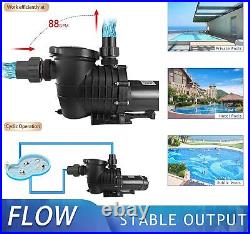 110V 1HP Swimming Pool Pump Above Ground Pool Water Circulation Strainer