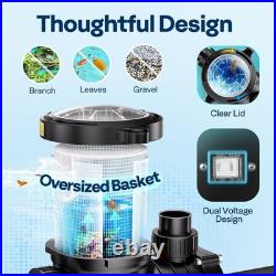 115V/230V 2.0HP Swimming Pool Pump 6800GPH with Self-Priming Motor In/Above Ground