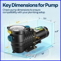 115V/230V 2.0HP Swimming Pool Pump 6800GPH with Self-Priming Motor In/Above Ground