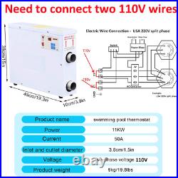 11KW 18KW Electric Swimming Pool Water Heater Thermostat Hot Tub 110V US STOCK