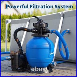 13 Sand Filter Pump System 3/4HP 3435 GPH for Above Ground Pools 7-Ways Valve