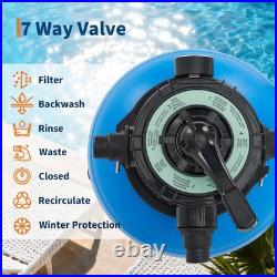 13 Sand Filter Pump System 3/4HP 3435 GPH for Above Ground Pools 7-Ways Valve
