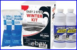 15'x30' Oval Above Ground Winter Pool Cover + 4x8 Air Pillow + Winterizing Kit