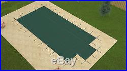 16'x32' Rectangle GREEN MESH In-Ground Swimming Pool Safety Cover with4'x8' CES
