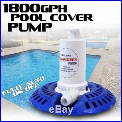 1800 GPH Pool Spa Cover Pump Drain Submersible Fully Automatic Pools Sump 110v