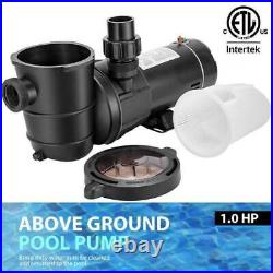 1.0 HP 5220 GPH Above Ground Swimming Pool Pump with Strainer Basket ETL Certified