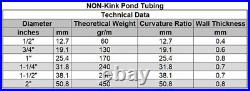1 1/2 x 100' Non Kink Corrugated Pond Tubing for Water Garden & Koi Ponds MM