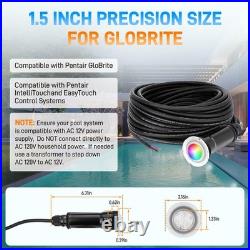 1.5Inch 50FT LED Pool Light for Pentair GloBrite Inground 12V RGB Color-Changing