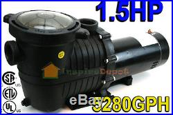 1.5 HP 5280GPH In-ground Swimming Pool Pump with Strainer UL LISTED Single Speed
