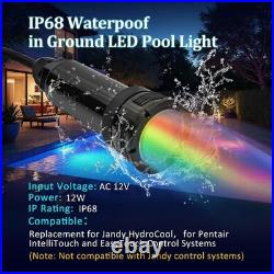 1.5'' LED Pool Light for Jandy HydroCool, 12W RGBW Fit for Pentair IntelliTouch