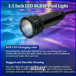 1.5'' LED Pool Light for Jandy HydroCool, 12W RGBW Fit for Pentair IntelliTouch