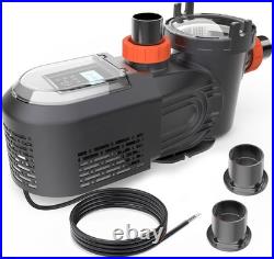1.8HP High-Flo Variable Speed Swimming Pool Pump Inground 230V 1.5 / 2 Fitting