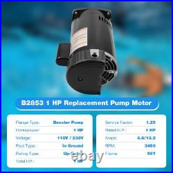 1 HP Single Speed Pool Pump Motor For Sta-Rite Dyna-Glas Pentair Superflo B2853