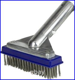 20178 5-Inch Aluminum-Back Swimming Pool Algae Brush with Stainless Steel Bri1