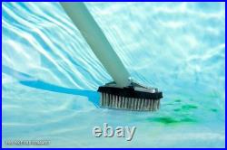 20178 5-Inch Aluminum-Back Swimming Pool Algae Brush with Stainless Steel Bri1