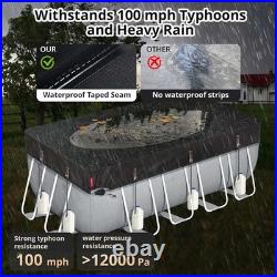 2025 Upgraded Ultimate Windproof 16X32 Ft Rectangular Pool Cover with Fast Tig