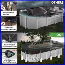 2025 Upgraded Ultimate Windproof 16X32 Ft Rectangular Pool Only Cover with