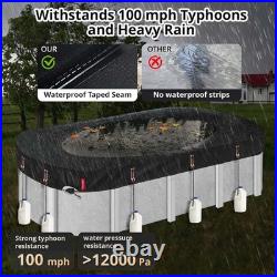2025 Upgraded Ultimate Windproof 16X32 Ft Rectangular Pool Only Cover with