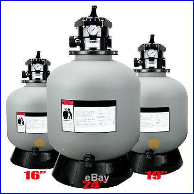 24 Inch Swimming Pool Sand Filter With 7 Way Valve Inground Pond Fountain New