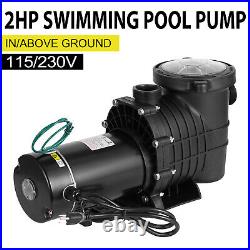 2HP 1500W High-Flo Inground Swimming Pool Pump Motor Strainer Energy Saving