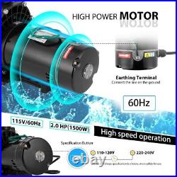 2.0 HP 6800 GPH In/Above Ground Swimming Pool Pump Dual Voltage UL CET Certified