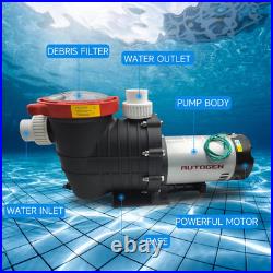 2.0 HP Pool Pump, 8000 GPH above Ground, 115V/230V Dual Voltage, Swimming with S 2.0 HP Pool Pump, 8000 GPH above Ground, 115V/230V Dual Voltage, Swimming with S