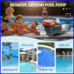 2.0 HP Pool Pump, 8000 GPH above Ground, 115V/230V Dual Voltage, Swimming with S 2.0 HP Pool Pump, 8000 GPH above Ground, 115V/230V Dual Voltage, Swimming with S