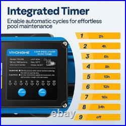 2.5HP Self Primming Swimming Pool Pump 8880 GPH withTimer for in/Above Ground Pool 2.5HP Self Primming Swimming Pool Pump 8880 GPH withTimer for in/Above Ground Pool