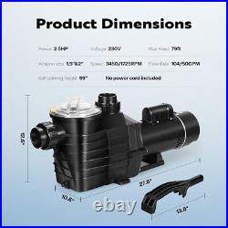 thumbnail image 2 of Pool Pump With Timer 2700GPH - 0.35HP Self Priming Above Ground Swimming Pool Pump 2 of 3