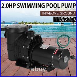 2 HP In/Above Ground Hayward Swimming Pool Pump Motor Strainer 1500W