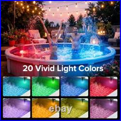 2-Pack Solar & USB Pool Lights Inground & Above Ground Pool 36-LEDs IP68 Remote 2-Pack Solar & USB Pool Lights Inground & Above Ground Pool 36-LEDs IP68 Remote