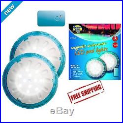 2 Pc Swimming Pool Light LED Bulb Remote Control Underwater Magnetic Lamps New