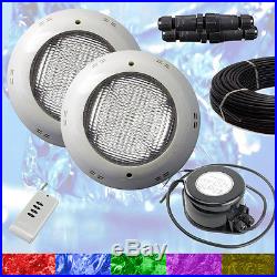 2 x Swimming Pool LED Light RGB + Controller + Power Supply + Cable Retro Fit