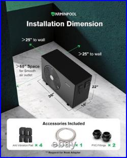 30000 BTU Pool Heater & Chiller Full Inverter Heat Pump In/Above Ground, 8K Gal