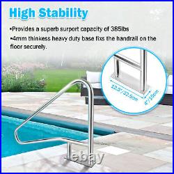304 Stainless Steel Inground Swimming Pool Hand Rail Rustproof Stair Ladder