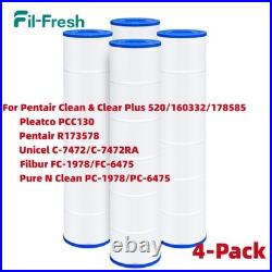 4-Pack Pool Filter Replacement for Pentair CCP320 420 520 Hayward C4030