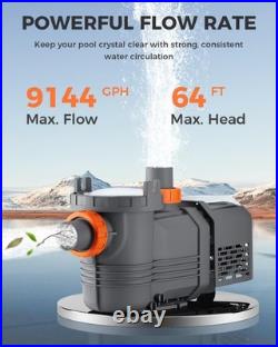 4 Variable Speed Inground VS Pool Pump 1.8-3.0 HP 230V for In/Above Ground Pools