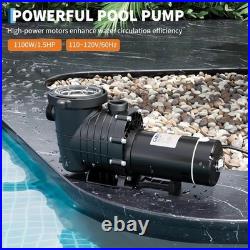 6000GPH Pool Pump 1.5HP 110-120V Above Ground Inground Pump