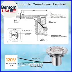 6 Inch Small LED Spa Light for Inground Pool, 120V AC 10W Underwater Pool Light