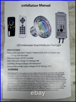 6 Inch Spa Light for Inground Pool Color Changing RGB With Remote Control L33