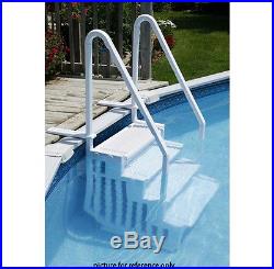 Above Ground Pool Ladder Heavy Duty White Non Slippery Step System with Handle