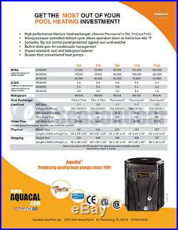 AquaCal TropiCal T75 Heat Pump 72,000 BTU, New 2018, Swimming Pool & Spa Heater