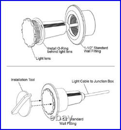 AquaChrome 1.5 Inch Pool Light for Inground Pool with 150 Foot Cord