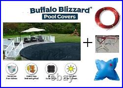Buffalo Blizzard Deluxe Oval Swimming Pool Winter Cover with 4' x 4' Air Pillow