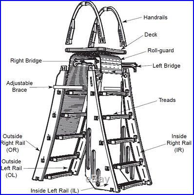 CONFER 7200 Guard Heavy Duty A Frame Aboveground Swimming Pool Ladder 48-56