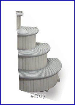 Confer Gray 4-Step Above Ground Swimming Pool Entry Steps Curved Add-on CCXAG2