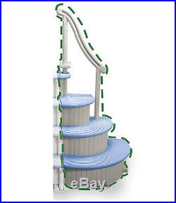 Confer Plastics CCX-AG-2 Blue Curve Aboveground Corner Add-On Swimming Pool Step